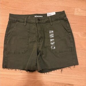 SONOMA Olive Frayed Hem Women's Shorts
